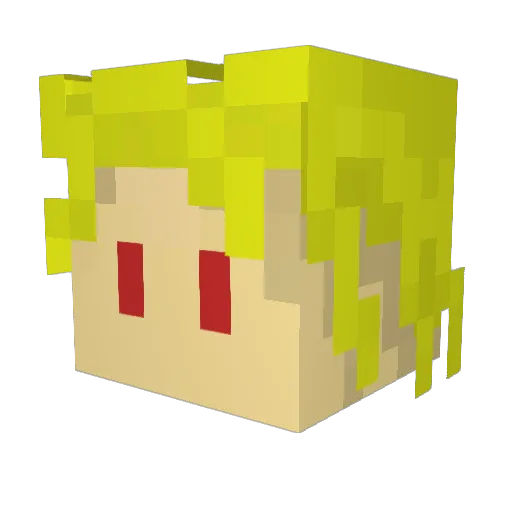 Macoto136 Minecraft avatar head, 3D render