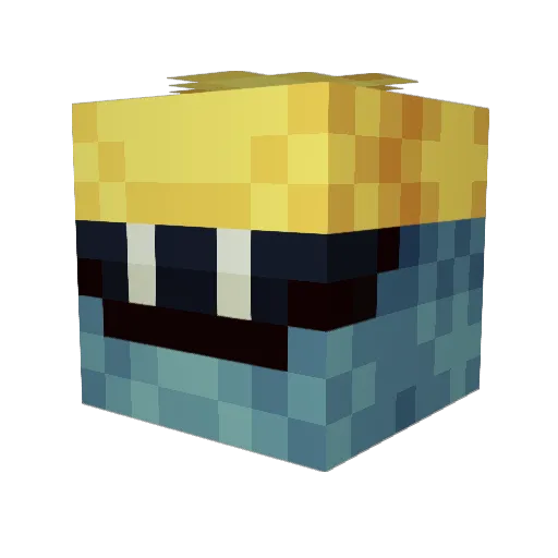 Macrocosm Minecraft avatar head, 3D render