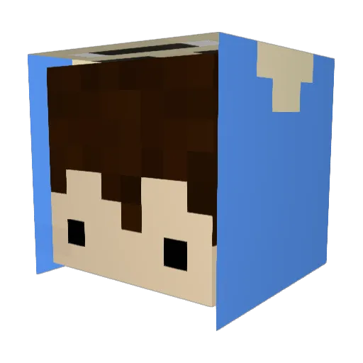 Macsmily Minecraft avatar head, 3D render