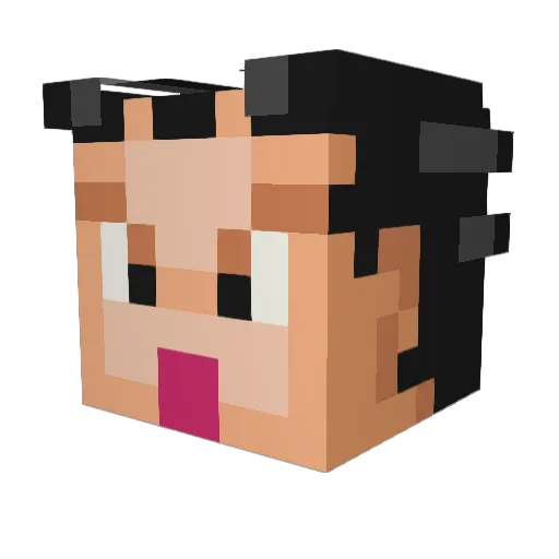 Mactai Minecraft avatar head, 3D render