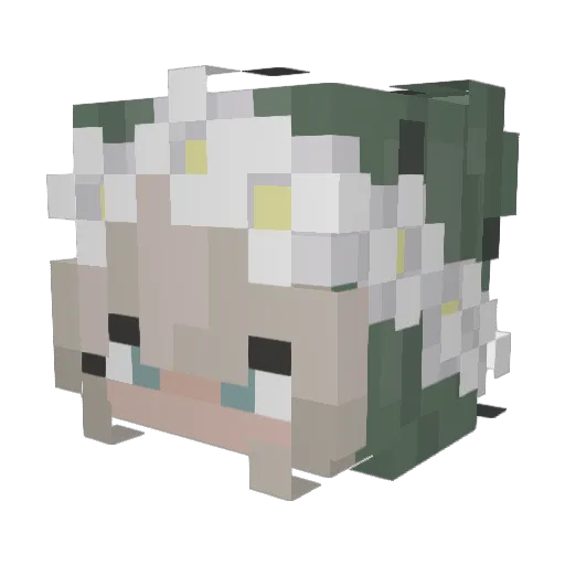 Macti_ Minecraft avatar head, 3D render