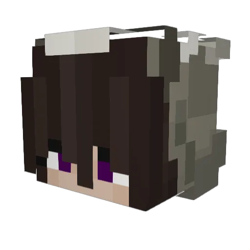 Macyanta Minecraft avatar head, 3D render