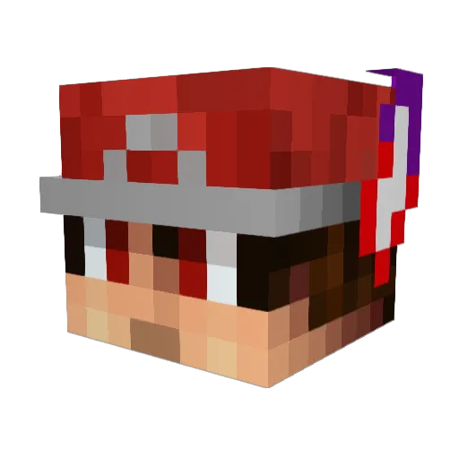 Mad1ba Minecraft avatar head, 3D render