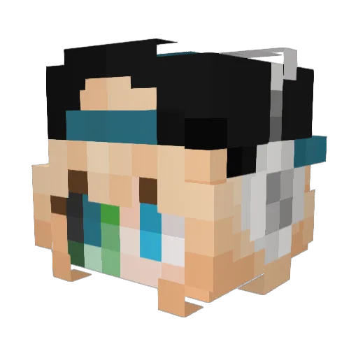 MadArtistNep Minecraft avatar head, 3D render