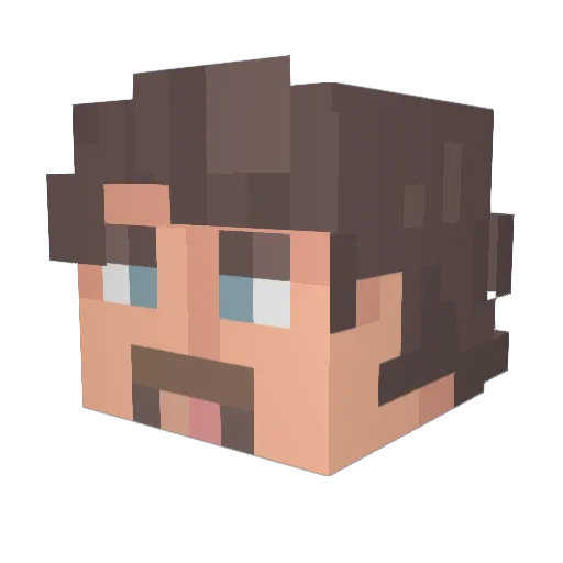MadBat_ Minecraft avatar head, 3D render