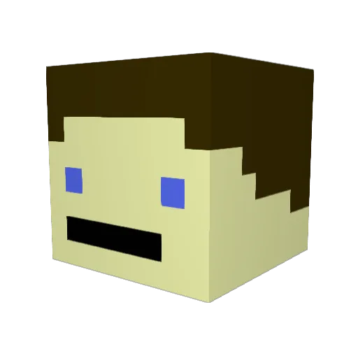 MadCapMocha Minecraft avatar head, 3D render