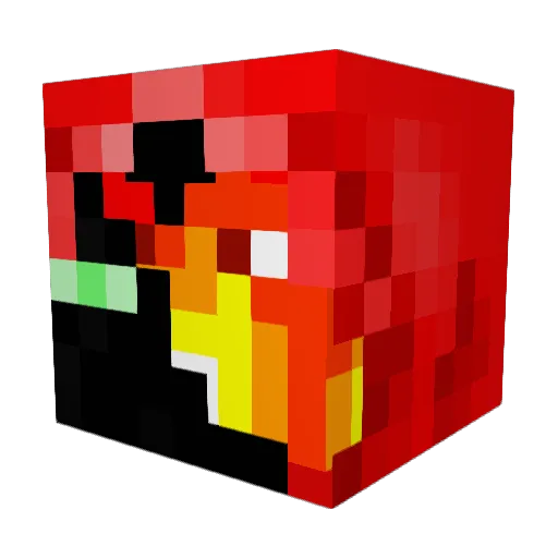 MadChoke Minecraft avatar head, 3D render