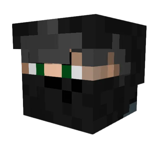 MadCrunk Minecraft avatar head, 3D render