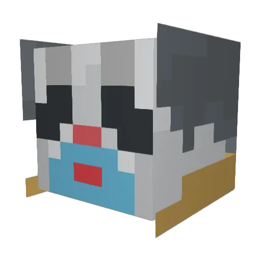 MadEvil19 Minecraft avatar head, 3D render