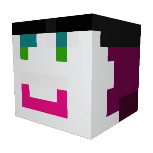 MadHatterMona Minecraft avatar head, 3D render