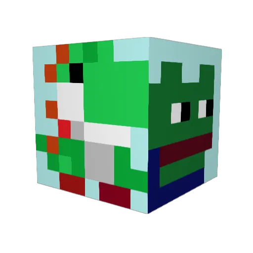MadJellyFace Minecraft avatar head, 3D render