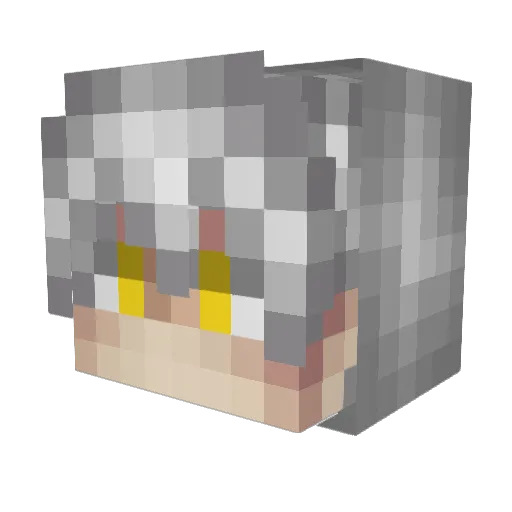 MadKisa Minecraft avatar head, 3D render