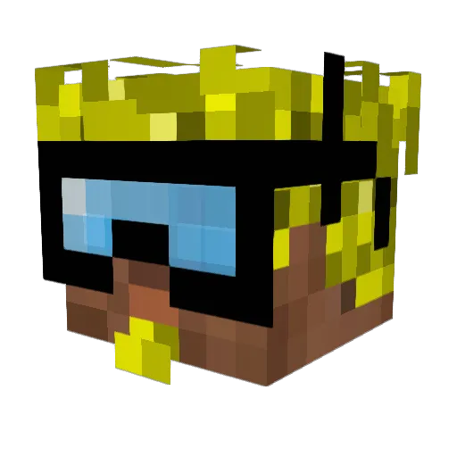 MadMal Minecraft avatar head, 3D render