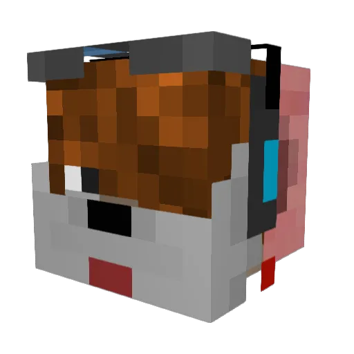 MadMan2054 Minecraft avatar head, 3D render