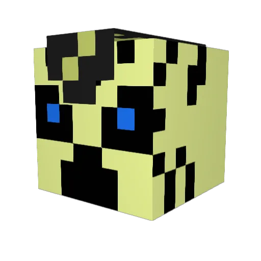 MadManning Minecraft avatar head, 3D render