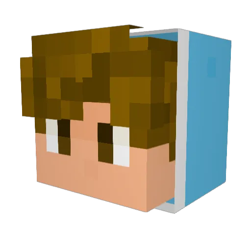 MadMaxxx77 Minecraft avatar head, 3D render