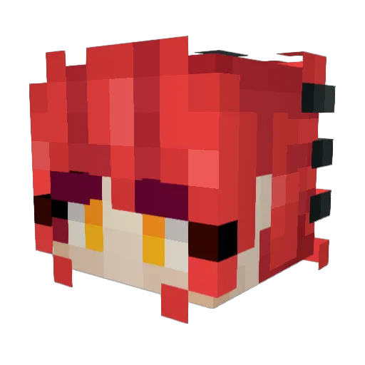 MadMeower Minecraft avatar head, 3D render
