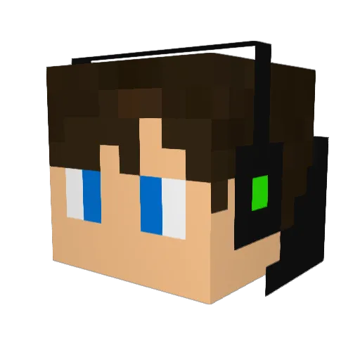MadMudit Minecraft avatar head, 3D render