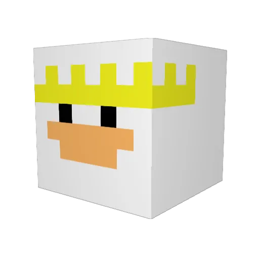Mad_On Minecraft avatar head, 3D render