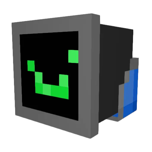 Mad_robot Minecraft avatar head, 3D render