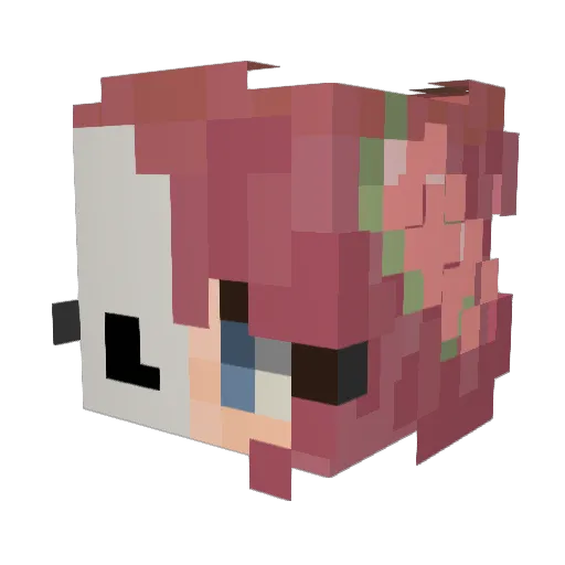 MadamEmery Minecraft avatar head, 3D render