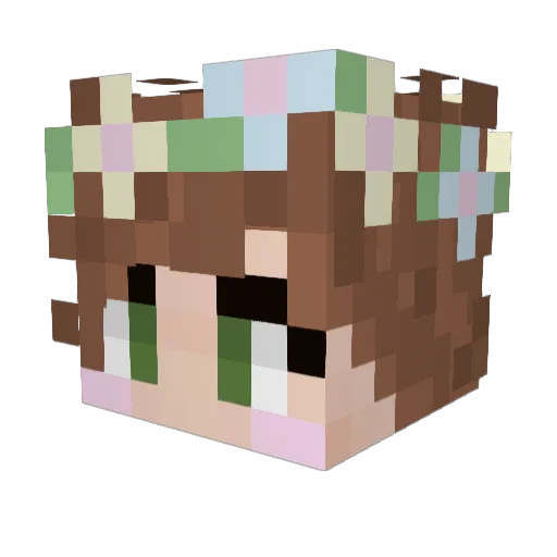 MadamPinky Minecraft avatar head, 3D render