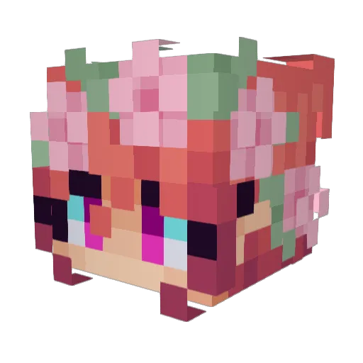 MadamVania Minecraft avatar head, 3D render