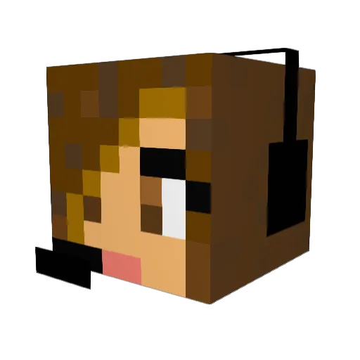 MadamWaffles Minecraft avatar head, 3D render