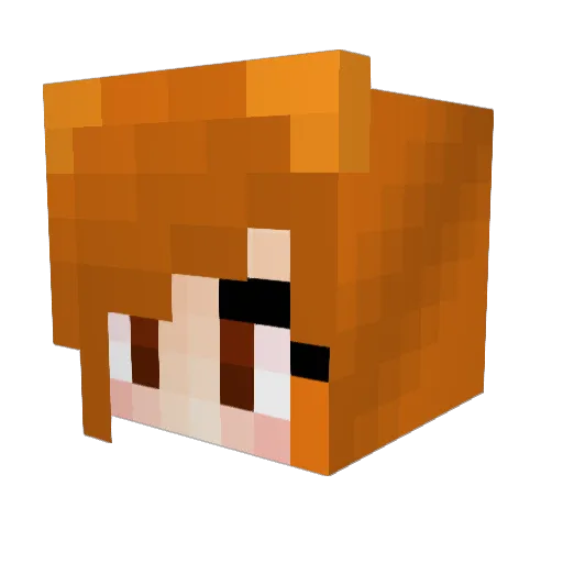 MadameFuchs Minecraft avatar head, 3D render