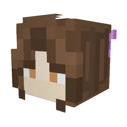 MadameZucchini Minecraft avatar head, 3D render