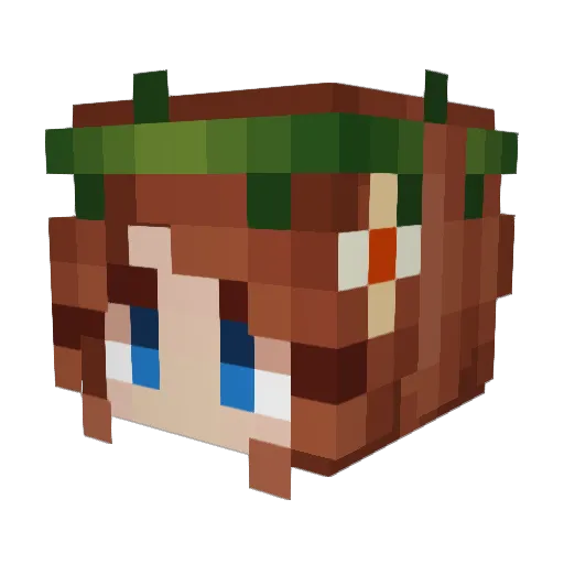 Madammaleva Minecraft avatar head, 3D render