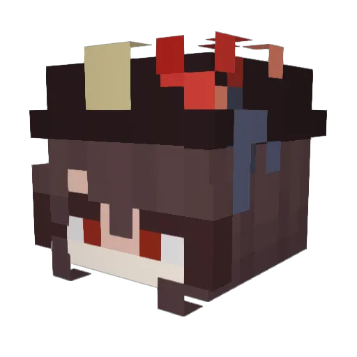 MadaoSki Minecraft avatar head, 3D render