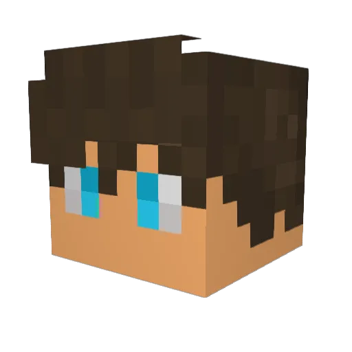 Madbeul Minecraft avatar head, 3D render