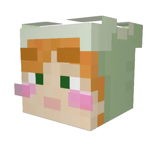 Madchenk Minecraft avatar head, 3D render
