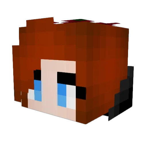 MaddRose Minecraft avatar head, 3D render