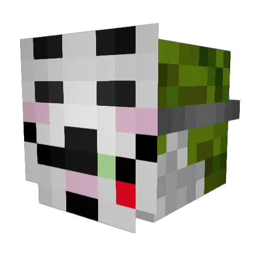 Madden20 Minecraft avatar head, 3D render