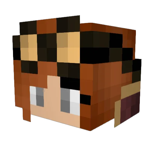MaddiRae01 Minecraft avatar head, 3D render