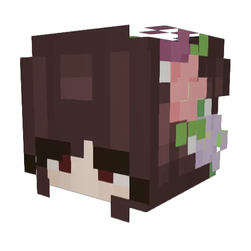 MaddieDinos Minecraft avatar head, 3D render