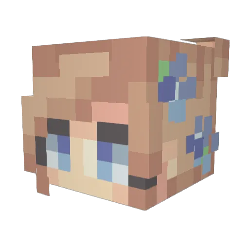 MaddieJoy Minecraft avatar head, 3D render