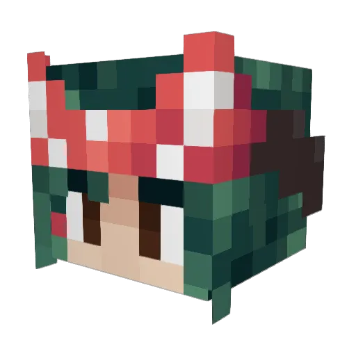 MaddiePoodle Minecraft avatar head, 3D render