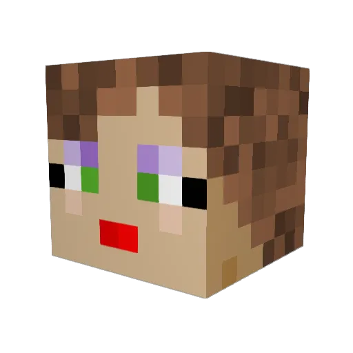Maddiecodes Minecraft avatar head, 3D render
