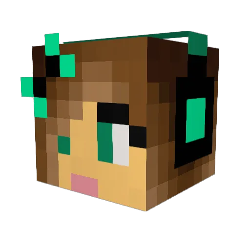 Maddierocks7 Minecraft avatar head, 3D render