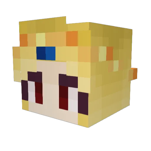 Maddierosee Minecraft avatar head, 3D render