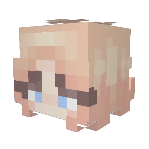Maddoww Minecraft avatar head, 3D render