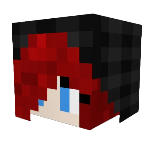 MaddyMisery Minecraft avatar head, 3D render