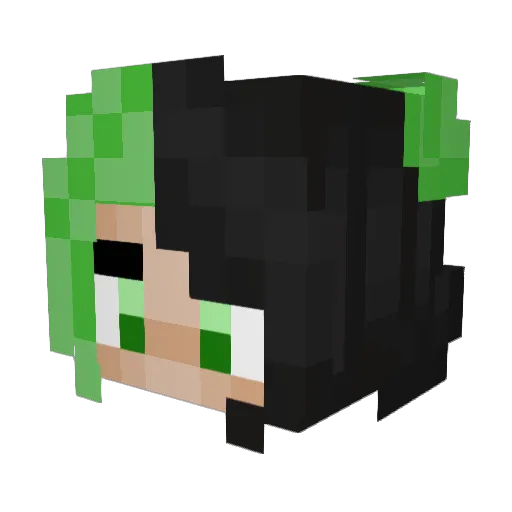 MaddyMoop Minecraft avatar head, 3D render