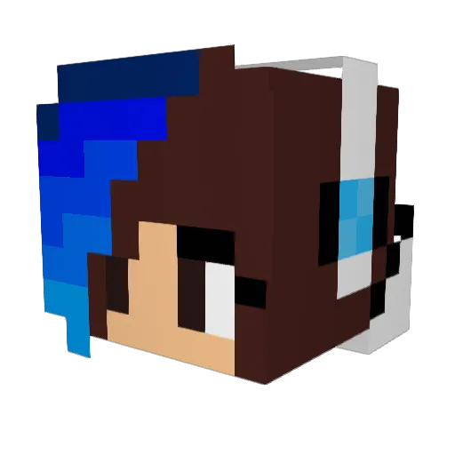 MaddyMushroom21 Minecraft avatar head, 3D render