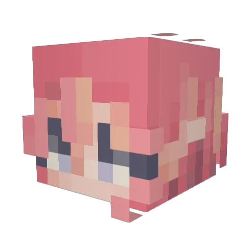 MaddySweet Minecraft avatar head, 3D render