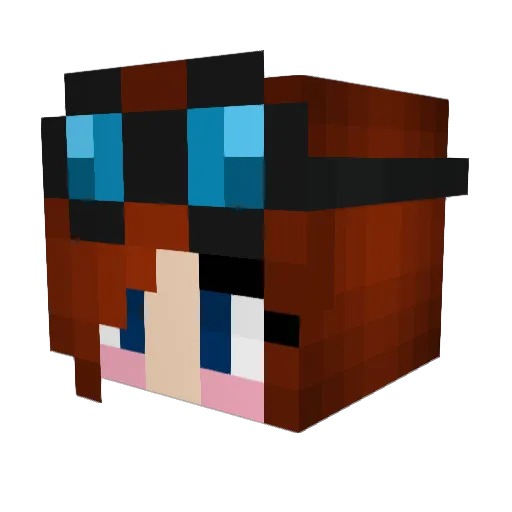 MaddyWax Minecraft avatar head, 3D render