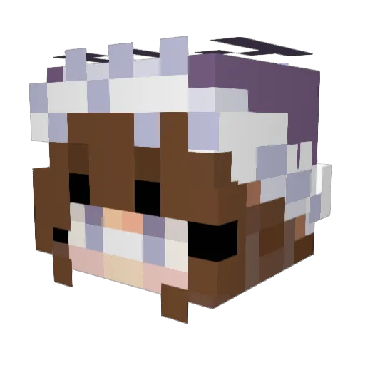 Maddyxoxox Minecraft avatar head, 3D render